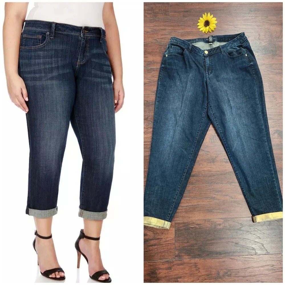 Lane BRYANT BOYFRIEND GENIUS FIT Dark Blue Jeans ♠️🌀